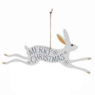 White Rabbit Sign Christmas Decoration by Shoeless Joe