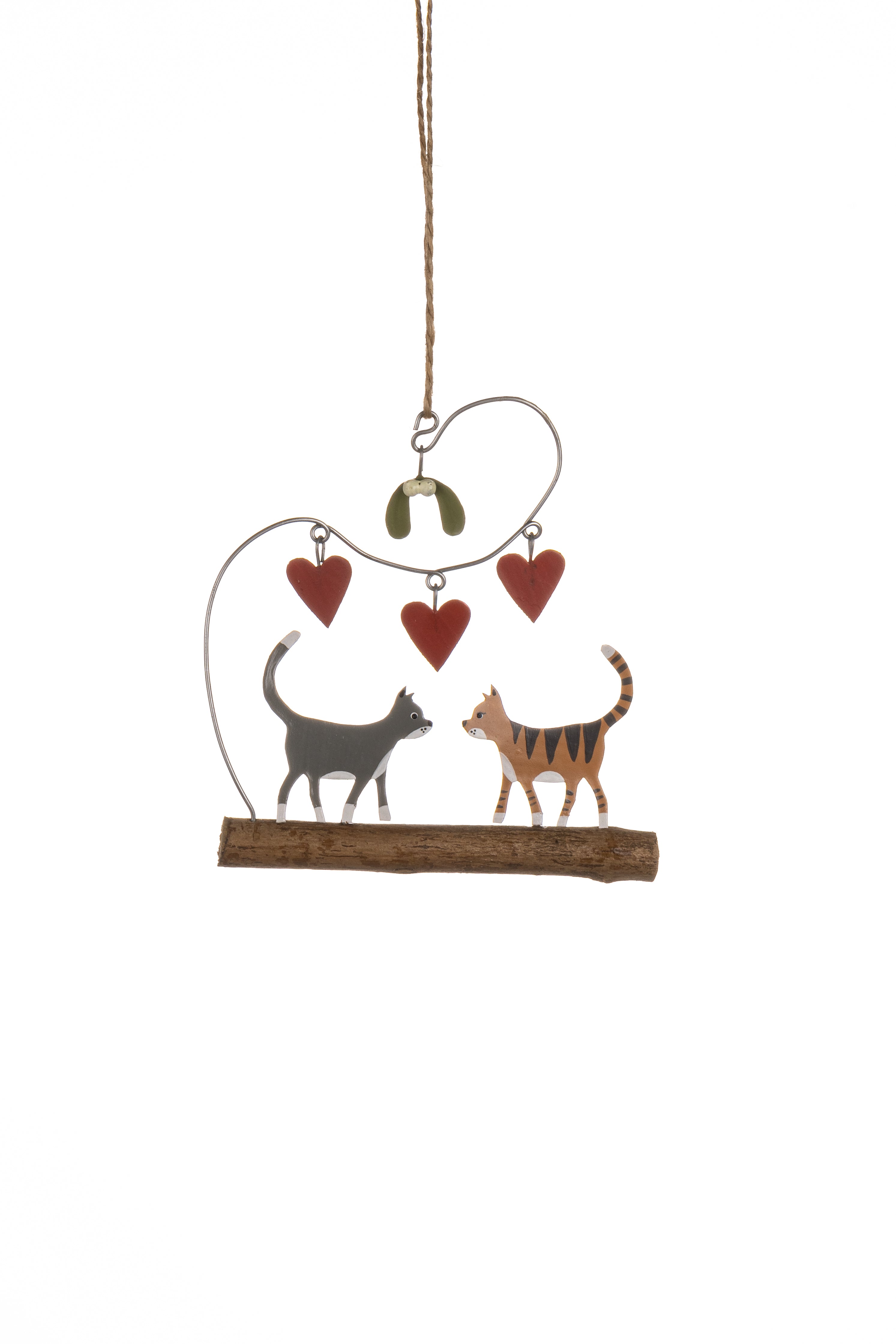Cats on Twig Christmas Decoration - WowCornwall