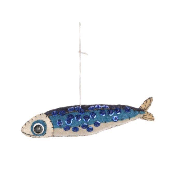 Felt Christmas Mackerel Decoration by Shoeless Joe - WowCornwall