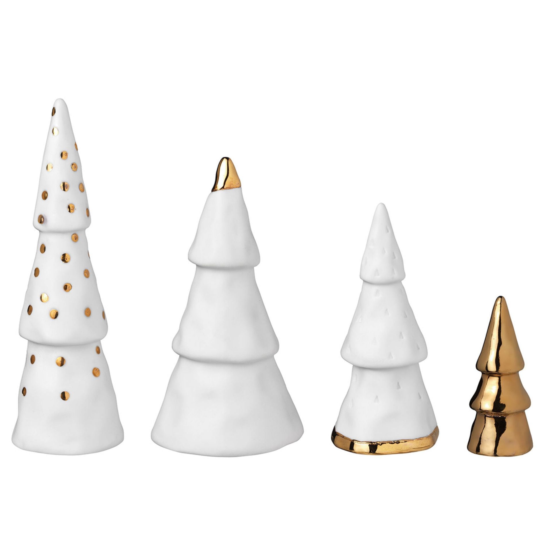 Winter Forest Set of 4 Gold Christmas Trees by Rader - WowCornwall