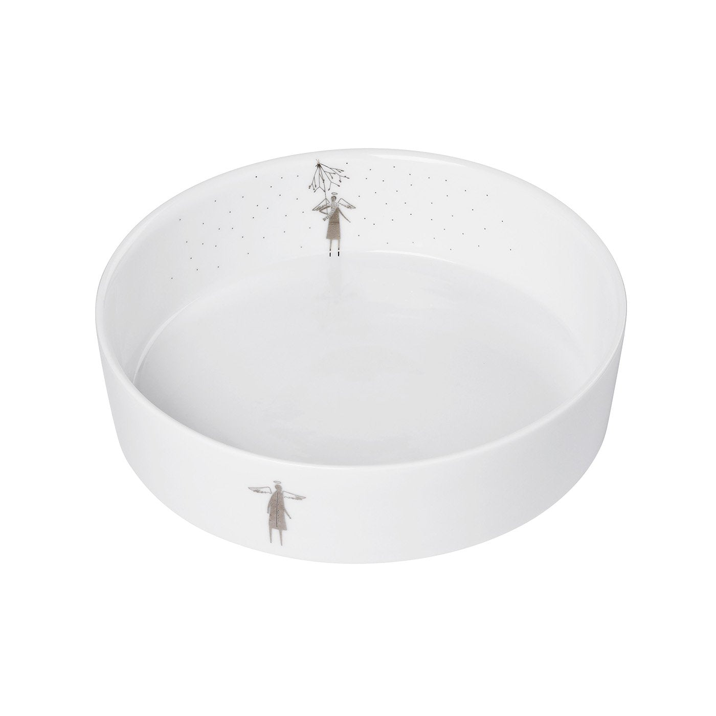 Winter Wonderland Bowl, Mistletoe, Silver by Rader - WowCornwall