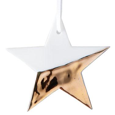 Porcelain hanger star gold by Rader - WowCornwall