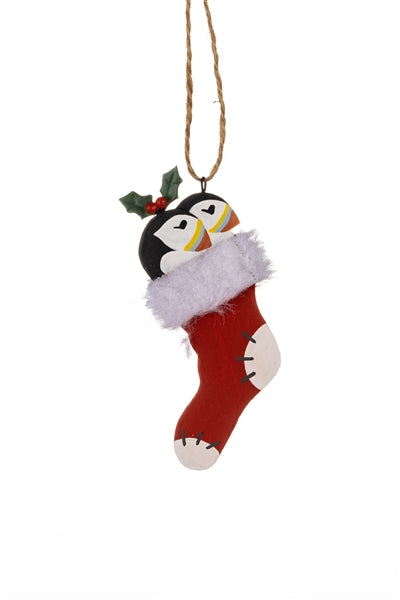Puffins in stocking - WowCornwall