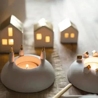 Porcelain Stories Tea Light Holder Father Christmas by Rader - WowCornwall