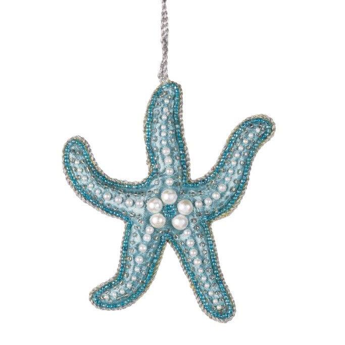 Beaded Blue Starfish Decoration by Shoeless Joe - WowCornwall