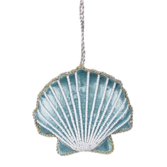 Beaded Blue Scallop Decoration by Shoeless Joe - WowCornwall