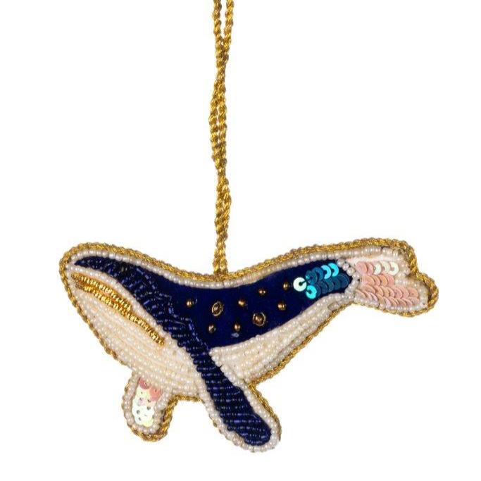 Beaded Whale Decoration by Shoeless Joe - WowCornwall