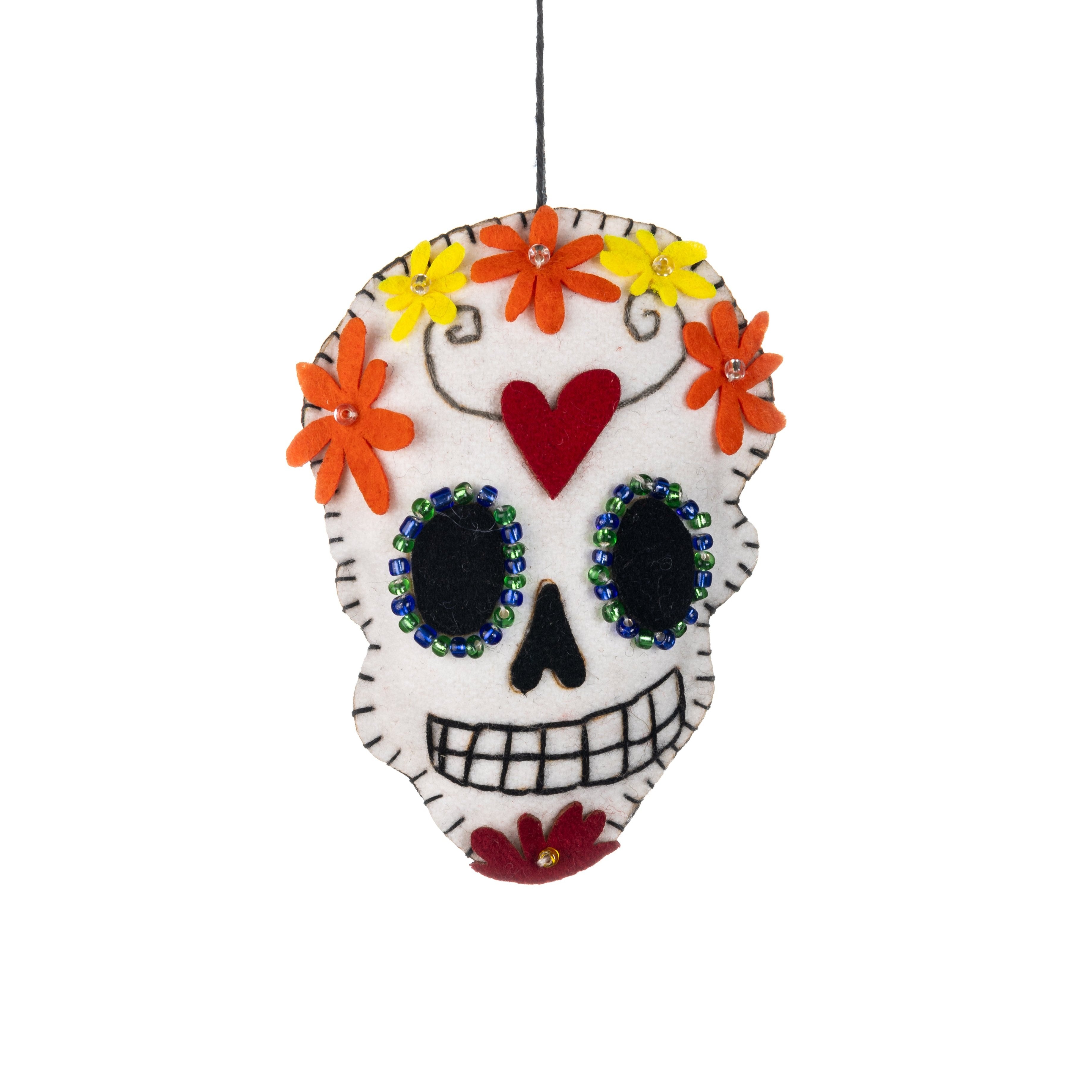 Hanging Daisy Candy Skull Halloween Decoration - WowCornwall