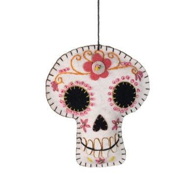 Hanging Pink Candy Skull Halloween Decoration - WowCornwall