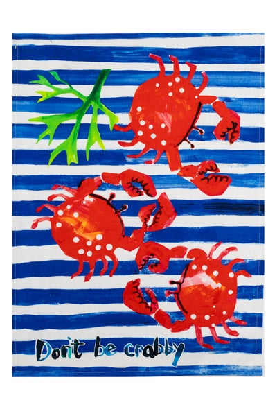 Dont Be Crabby Tea Towel - WowCornwall
