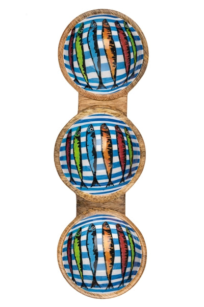 Rainbow Sardine Blue Trio Bowl - WowCornwall