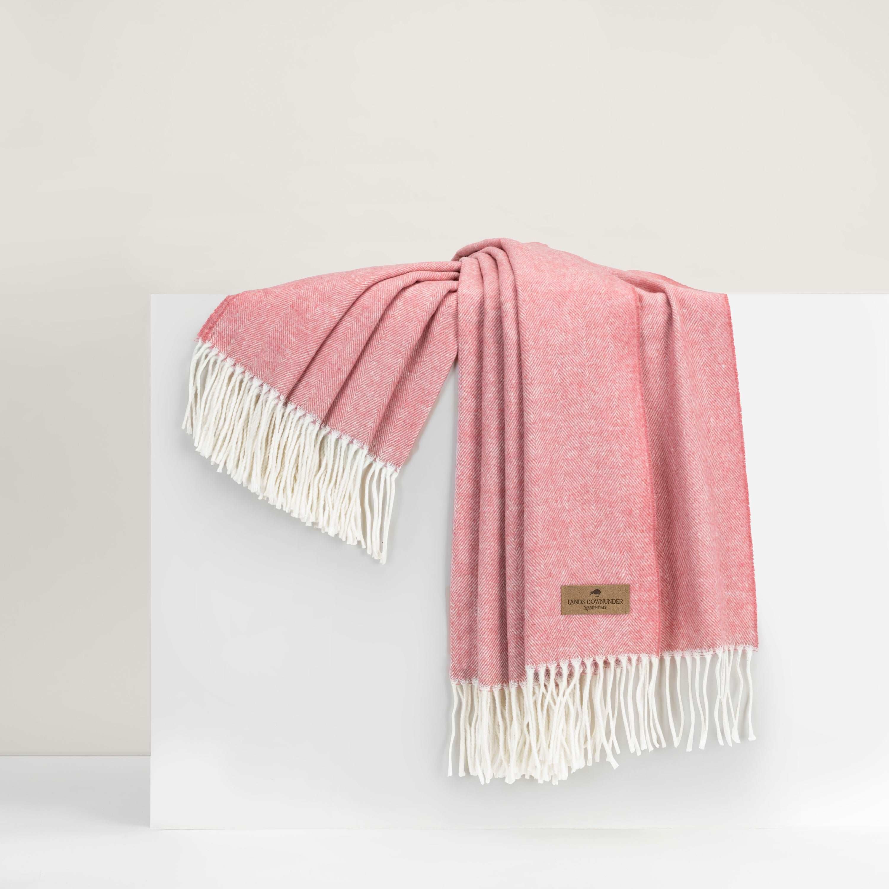 Berry Sorbet Italian Herringbone Throw - WowCornwall