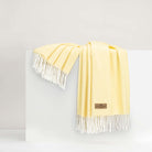 Butter Italian Herringbone Throw - WowCornwall