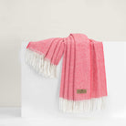 Coral Pink Italian Herringbone Throw - WowCornwall