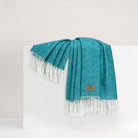 Teal Italian Herringbone Throw - WowCornwall