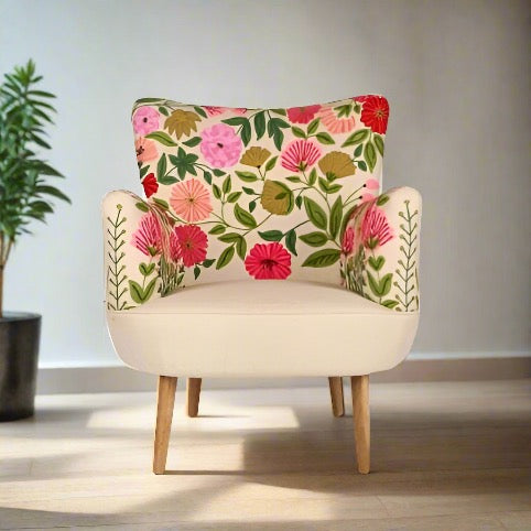 Arbour Embroidered Armchair Linen - WowCornwall