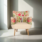 Eden Embroidered Armchair Cream Linen - WowCornwall