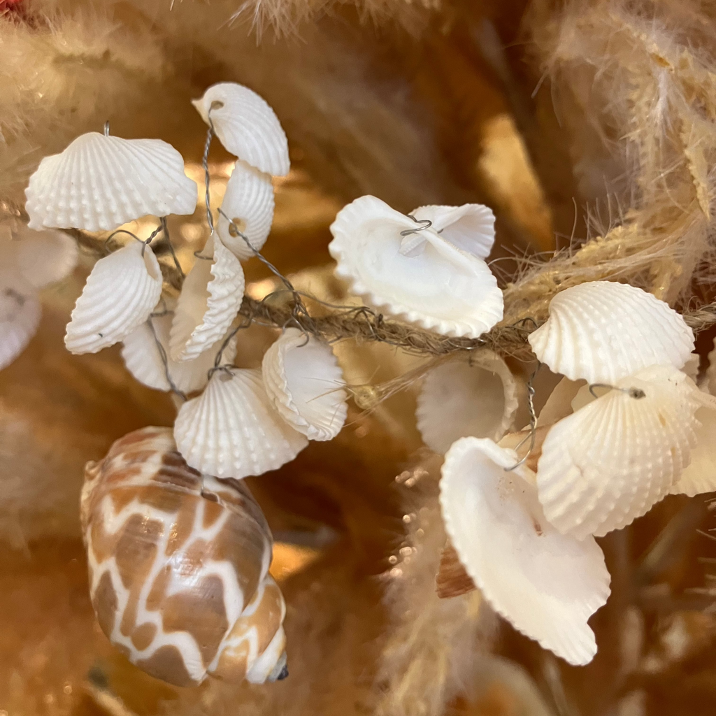 Natural Glass Beaded Shell Garland Decoration