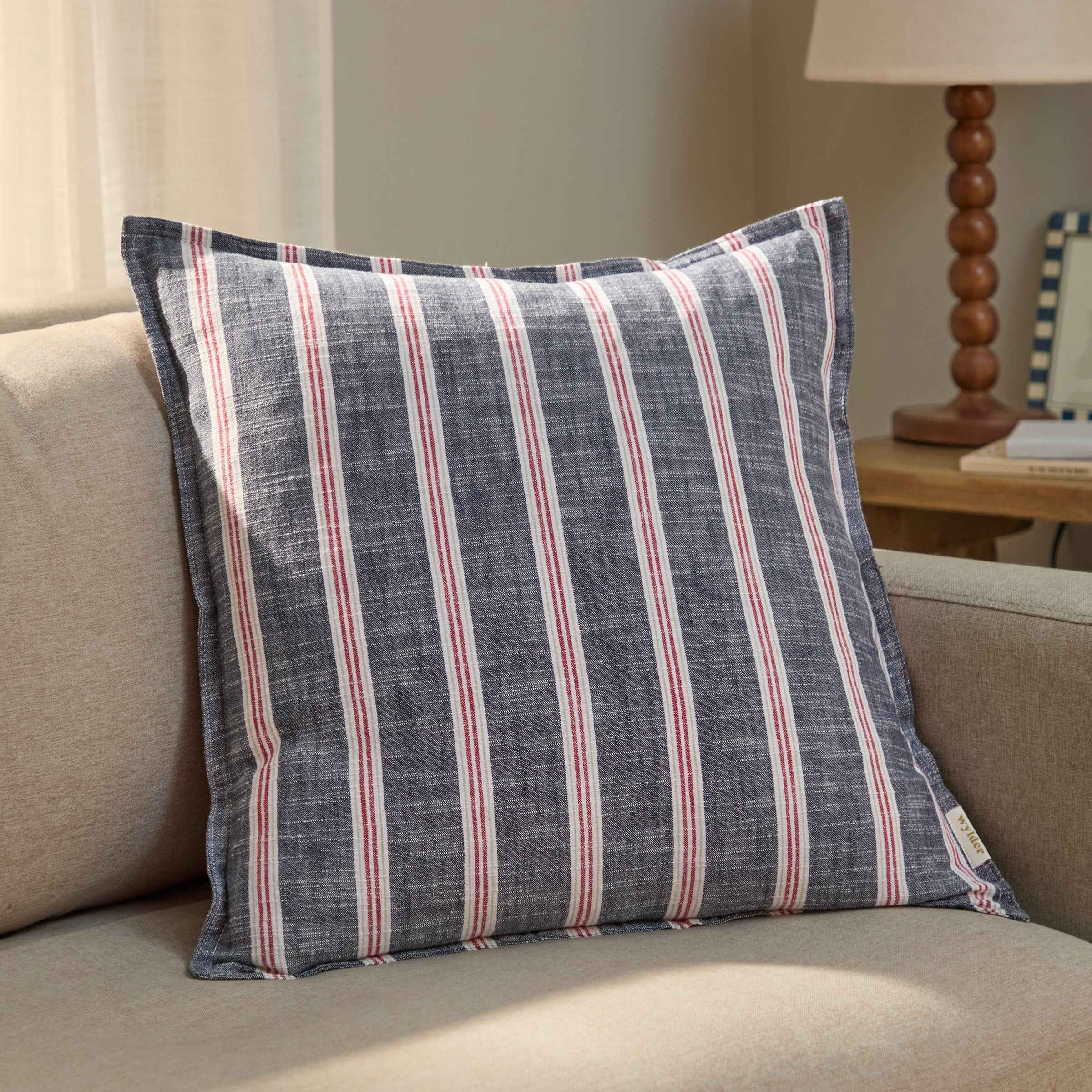 Stripe Cotton Cushion – Regatta Red