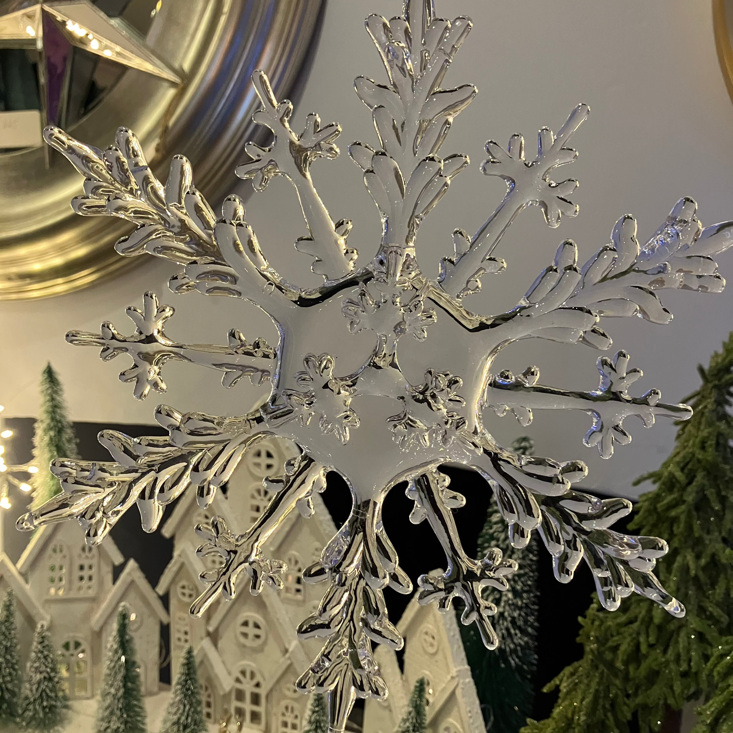 Acrylic hanging snowflake Christmas Decoration - WowCornwall