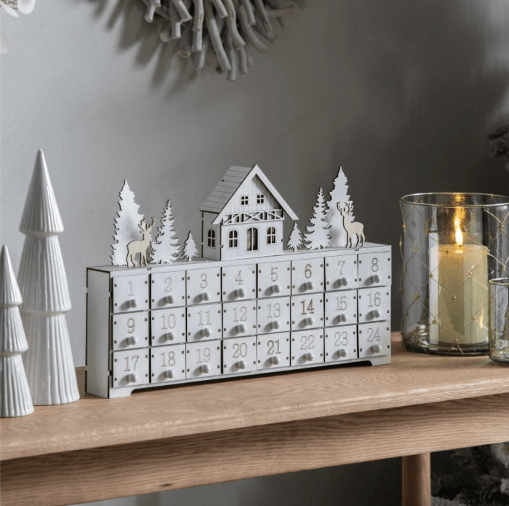 Advent Calendar With LED White - WowCornwall