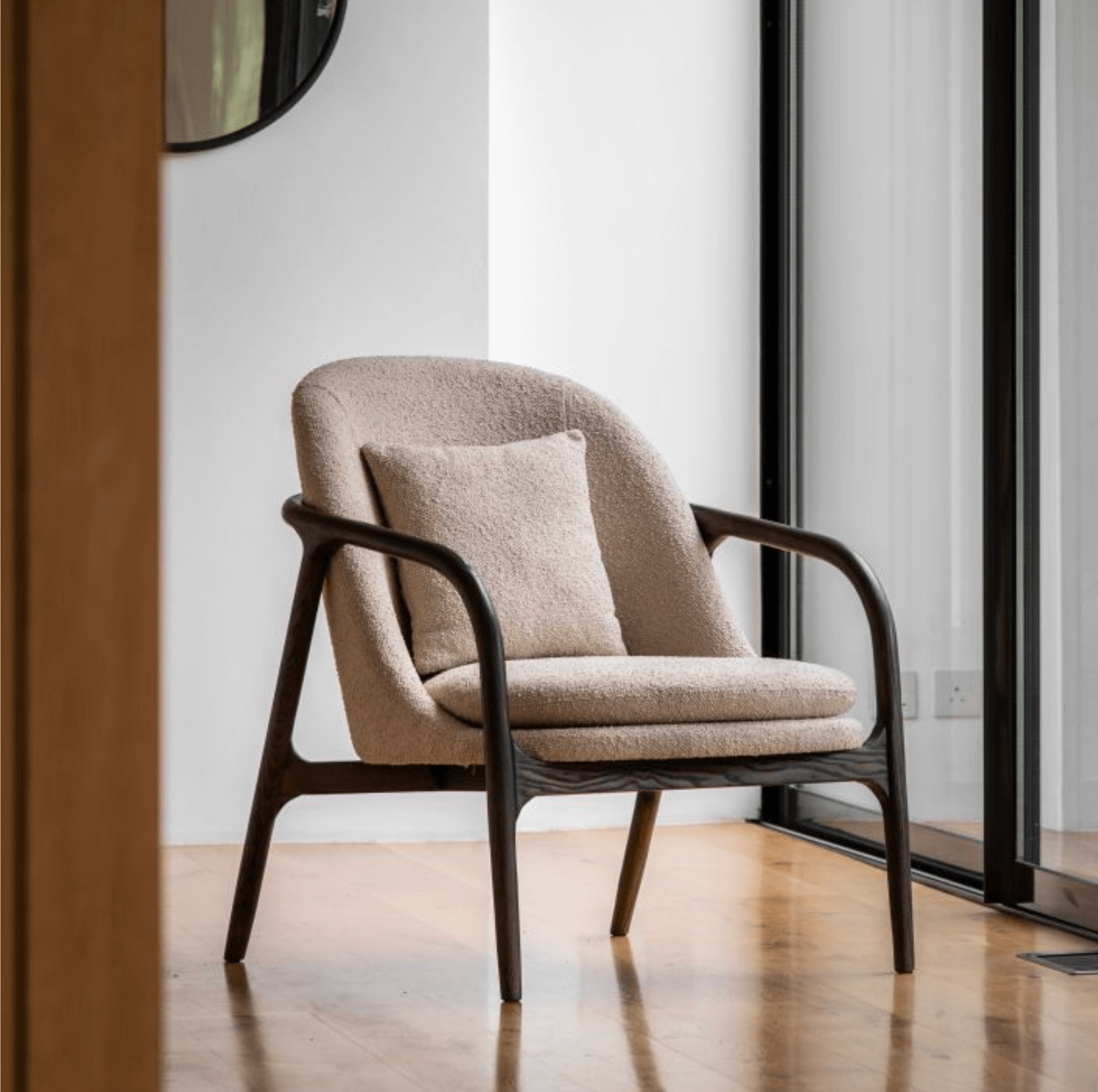 Alegra Armchair Taupe 680x840x830mm - WowCornwall