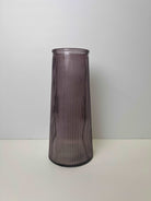 Amethyst Tall Ribbed Vase (22.5cm) - WowCornwall