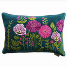 Arbour Velvet Embroidered Cushion Teal