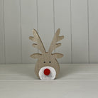 Large Wooden Reindeer Head with Red Nose - WowCornwall
