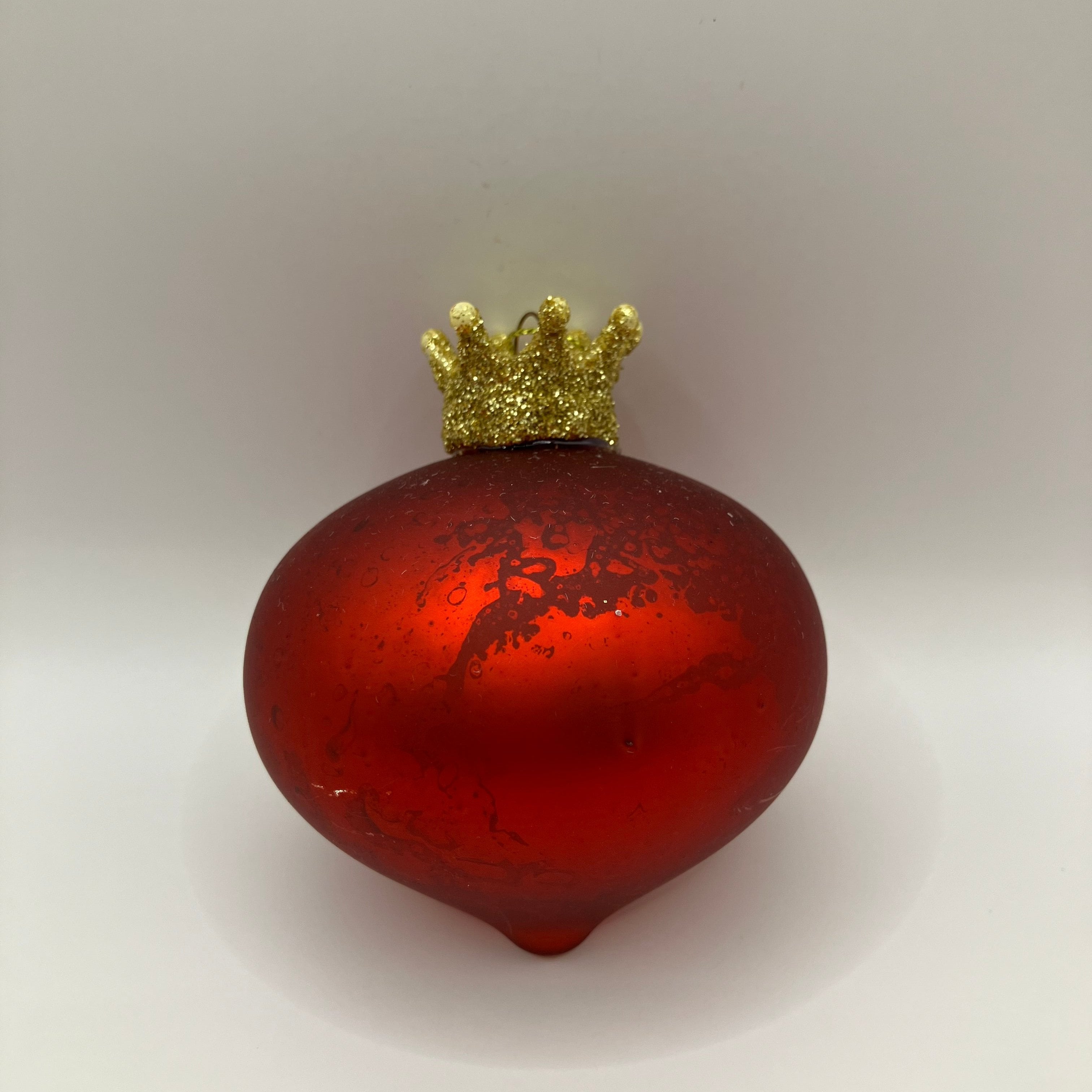Red Bauble with Crown Decoration - WowCornwall