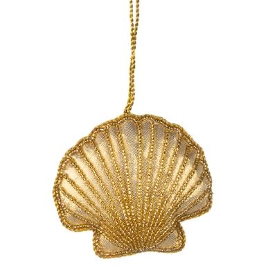 Beaded Gold Scallop Decoration - WowCornwall