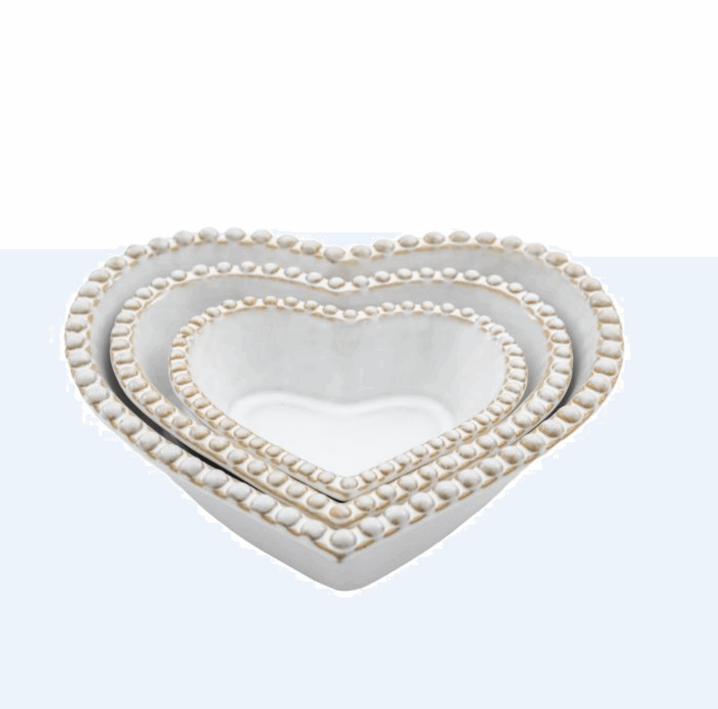 Beaded Heart Bowl (Set of 3) - WowCornwall