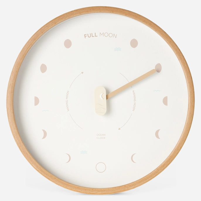 Beige Wood Moon Lunar Phase Clock - WowCornwall