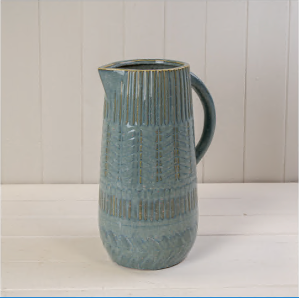 Blue Ceramic Jug – 26.5cm