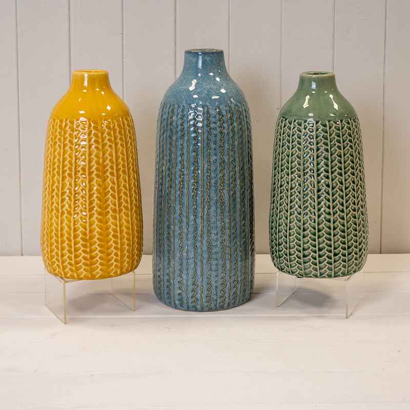 Blue Ceramic Vase – 37.5cm