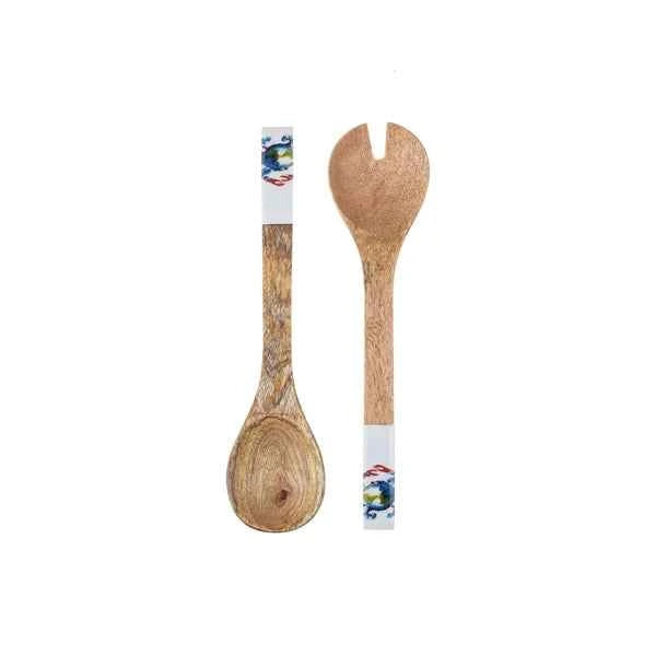 Shoeless Joe Blue Crab Wooden Salad Servers