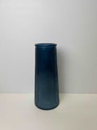 Blue Tall Ribbed Vase (22.5cm) - WowCornwall