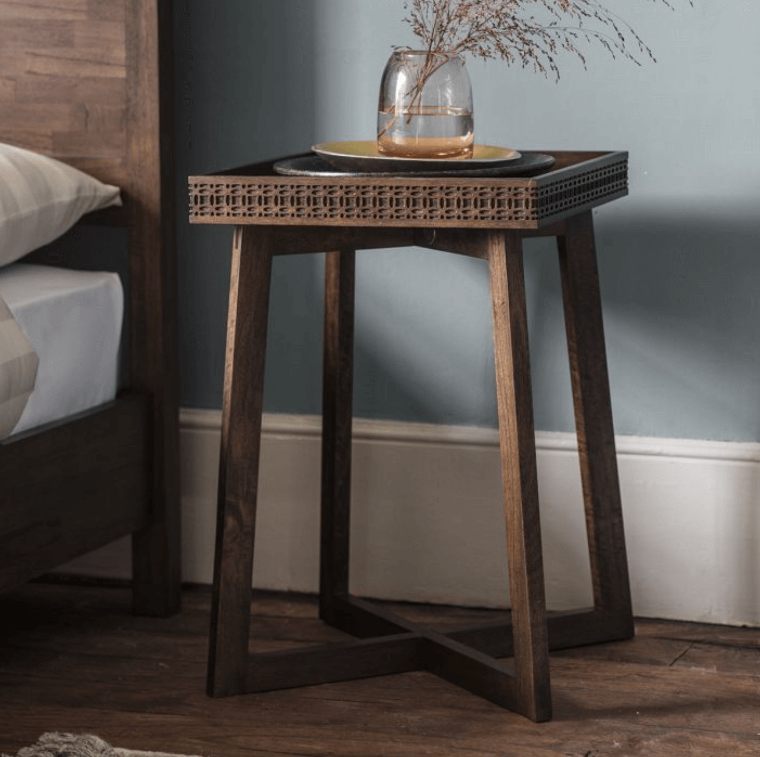 Boho Retreat Bedside Table 460x460x665mm - WowCornwall