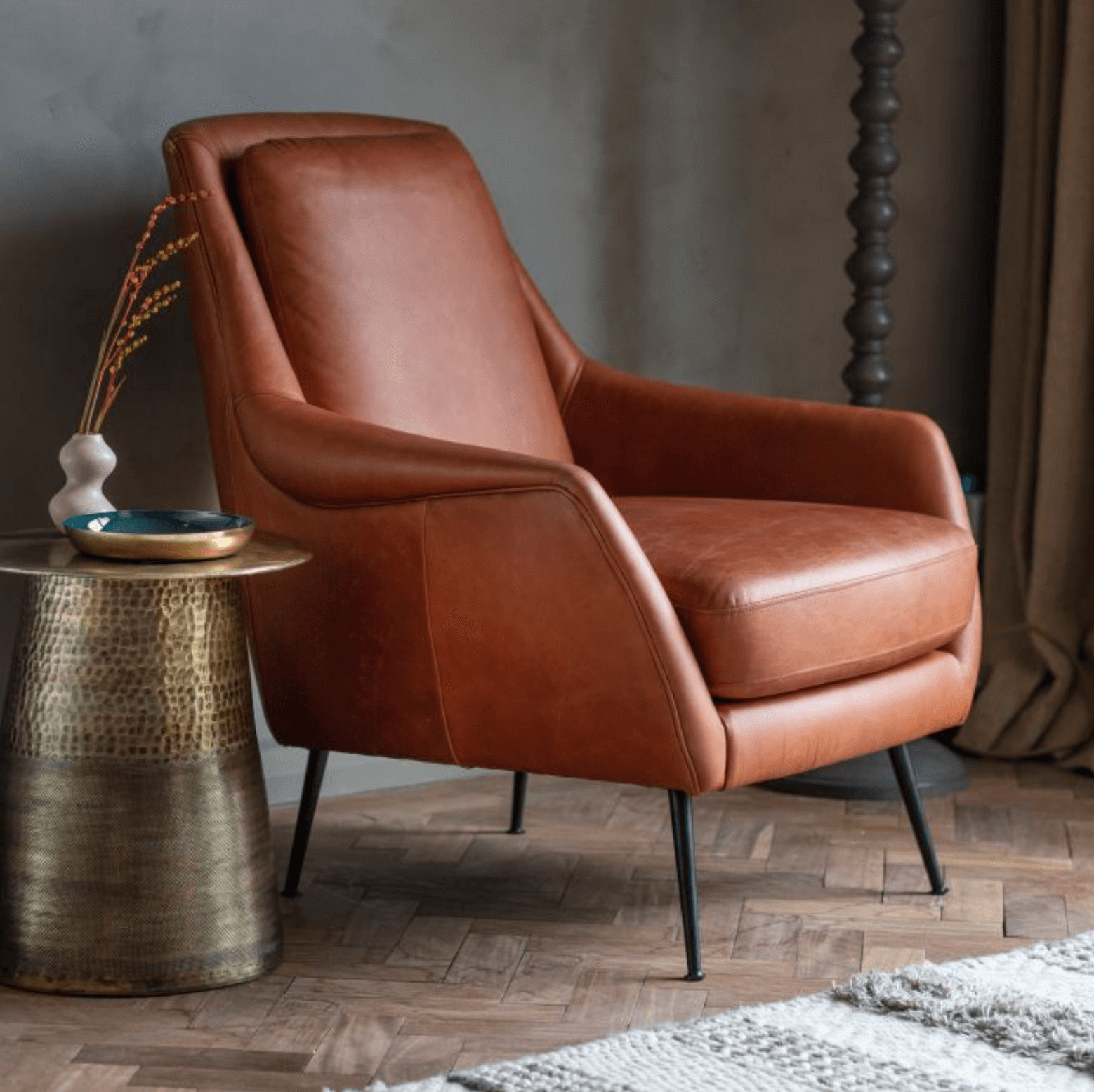 Harbour Armchair Brown Leather - WowCornwall