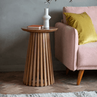 Brookland Slatted Side Table 400x400x600mm - WowCornwall