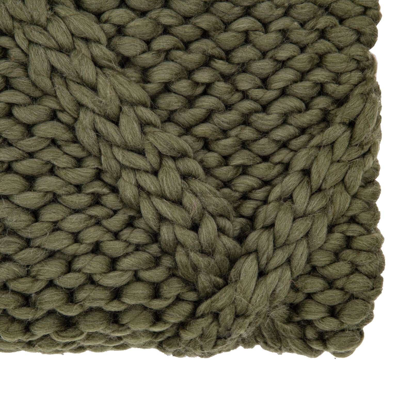 Cable Knit Diamond Throw Olive