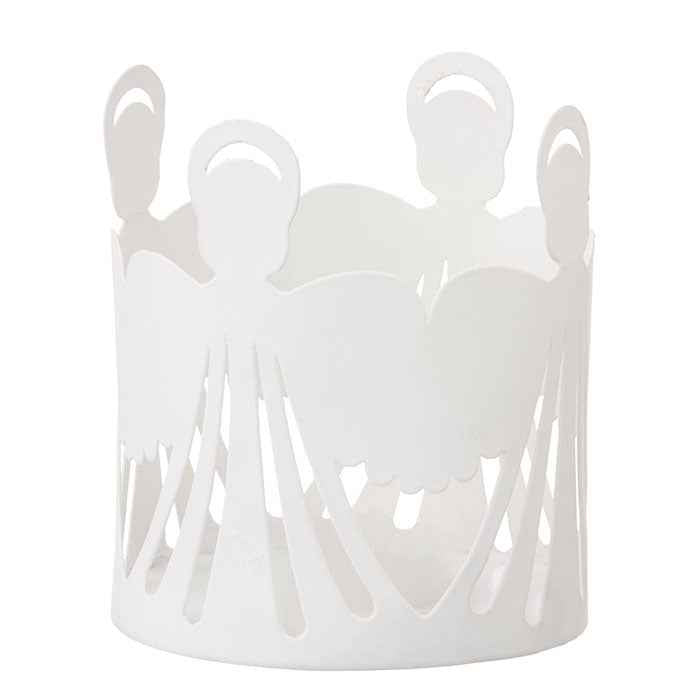 Candle Holder Angel, Ø10cm Off-White