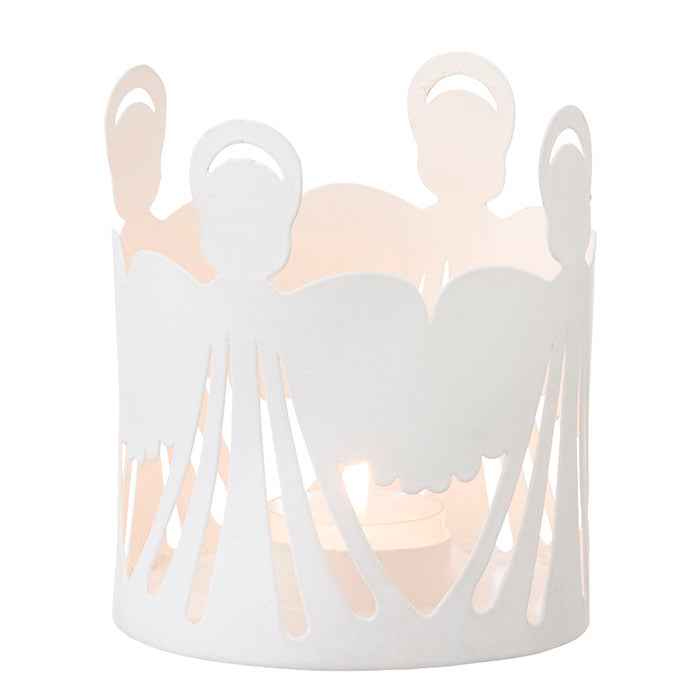 Candle Holder Angel, Ø10cm Off-White