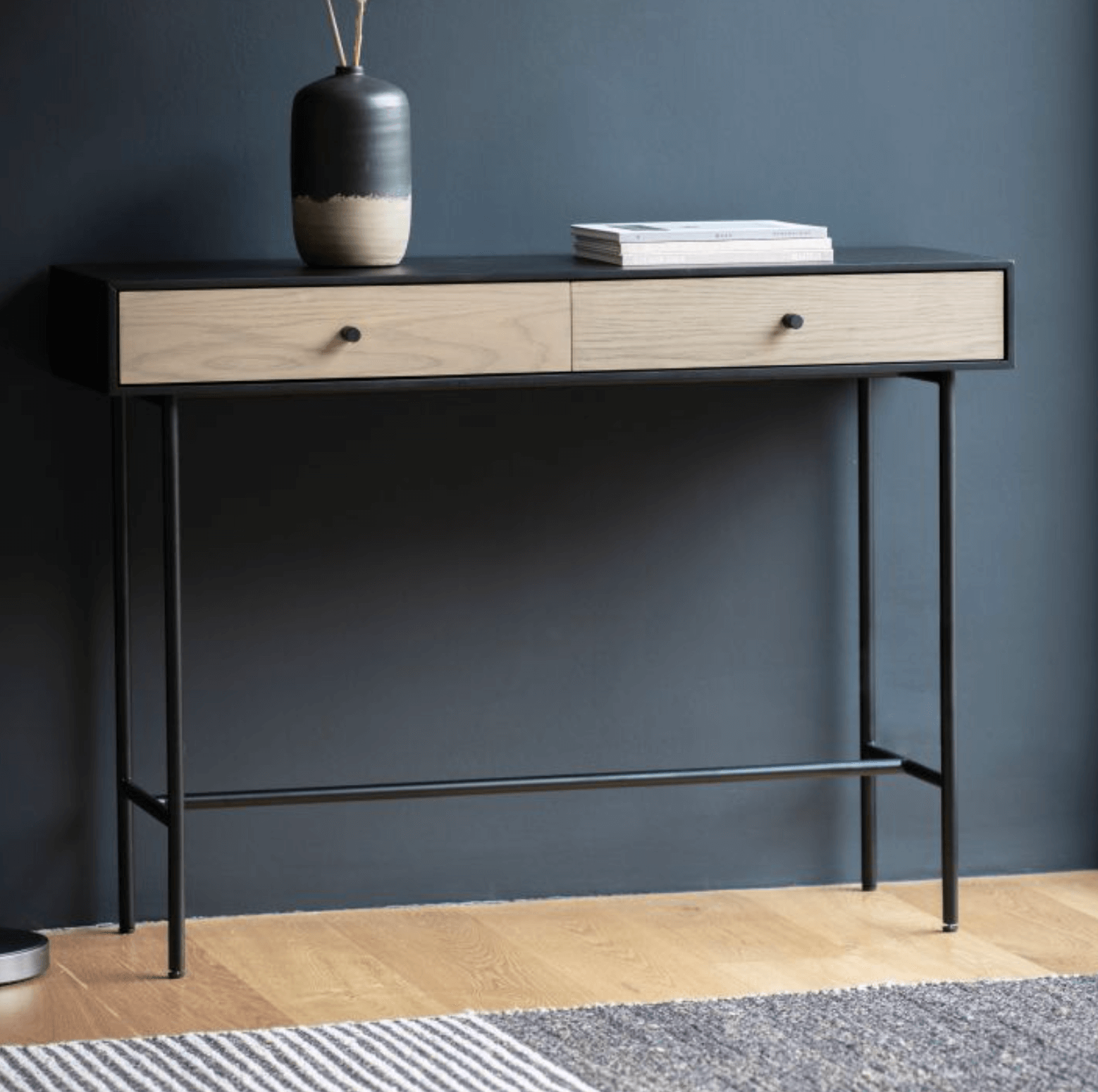 Carbury 2 Drawer Console Table 1100x350x800mm - WowCornwall