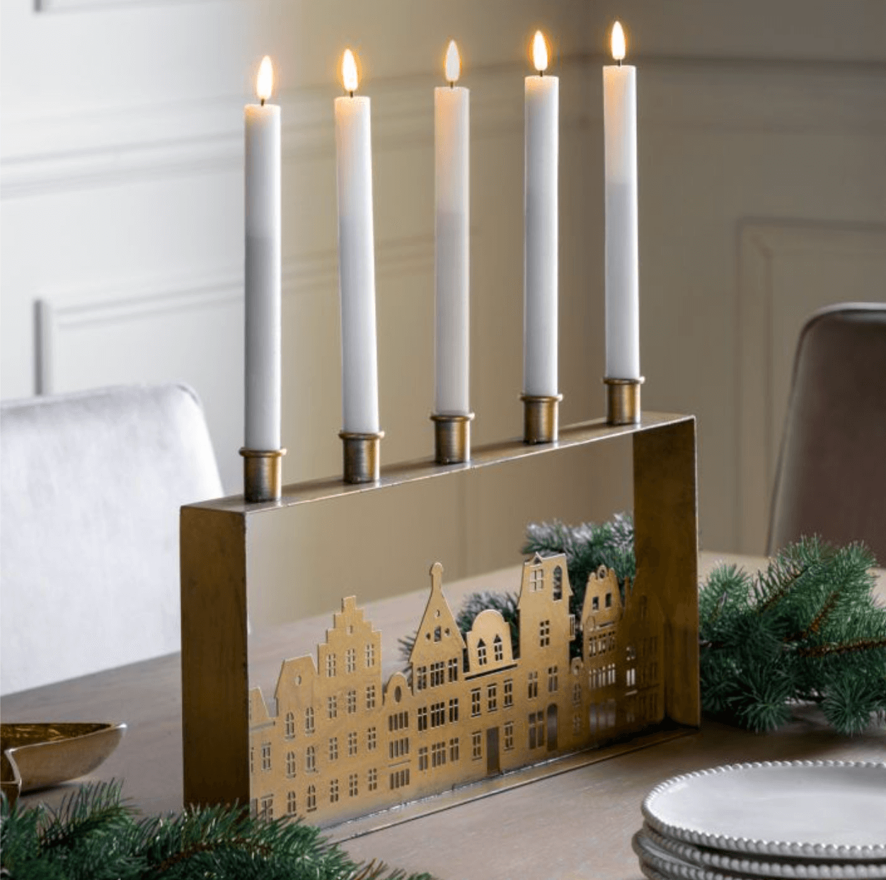 Casa Candleholder Large Gold - WowCornwall