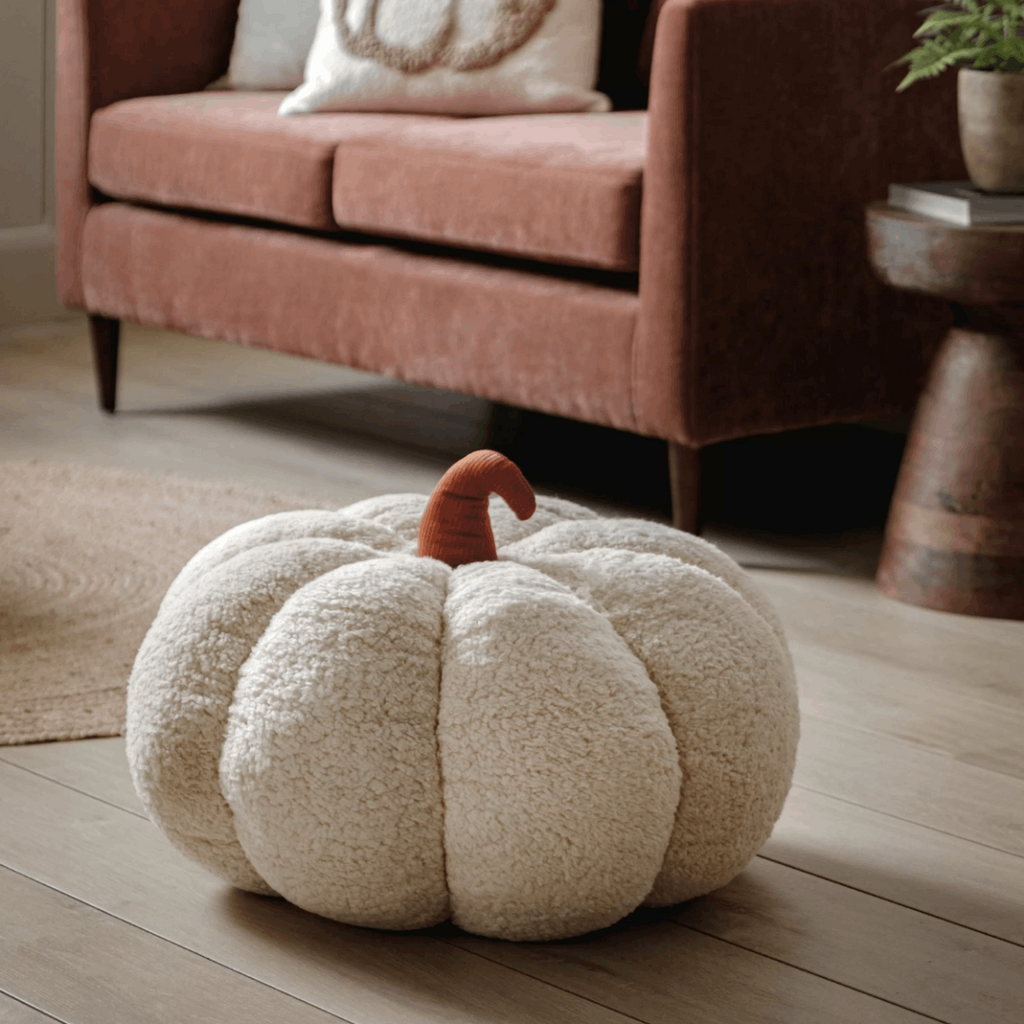 Boucle Pumpkin Floor Cushion - WowCornwall