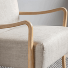 Chedworth Armchair Natural Linen 660x750x800mm - WowCornwall