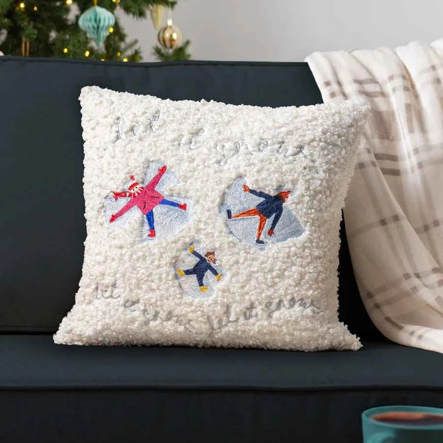 Christmas Together Snow Angels Cushion