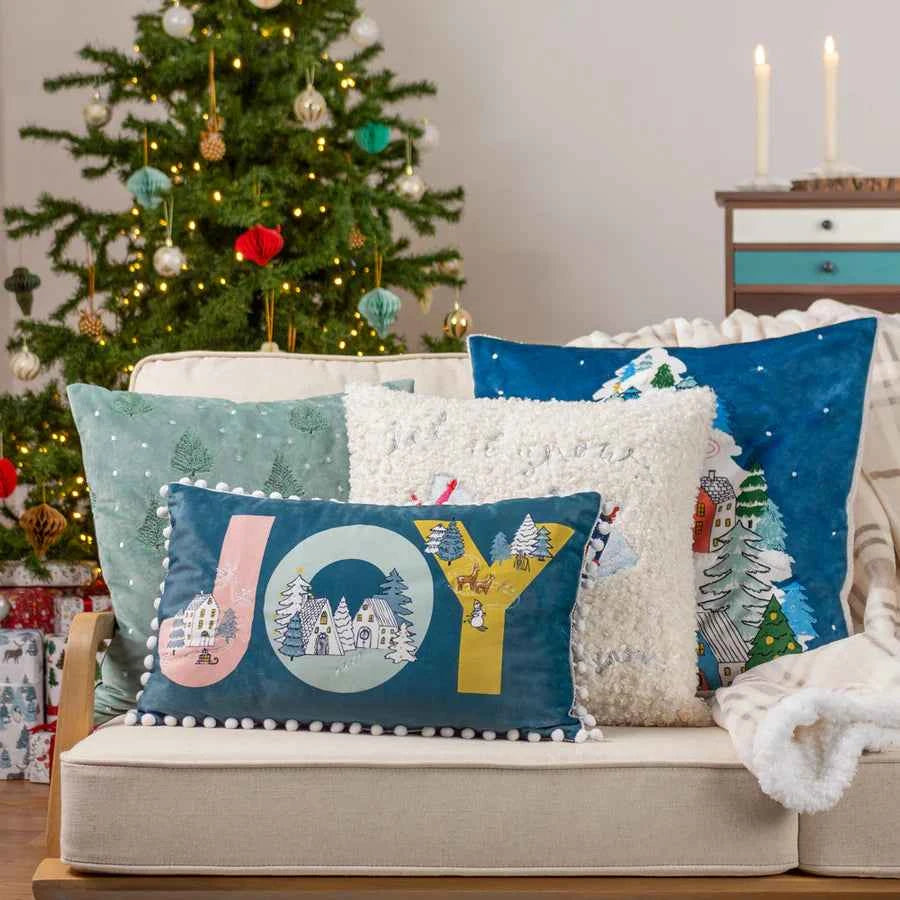 Christmas Together Snow Angels Cushion
