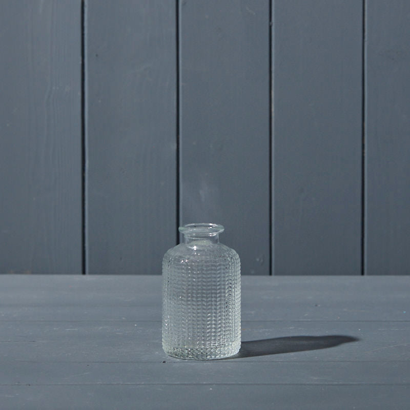 Clear Dimpled Glass Bottle (10cm)